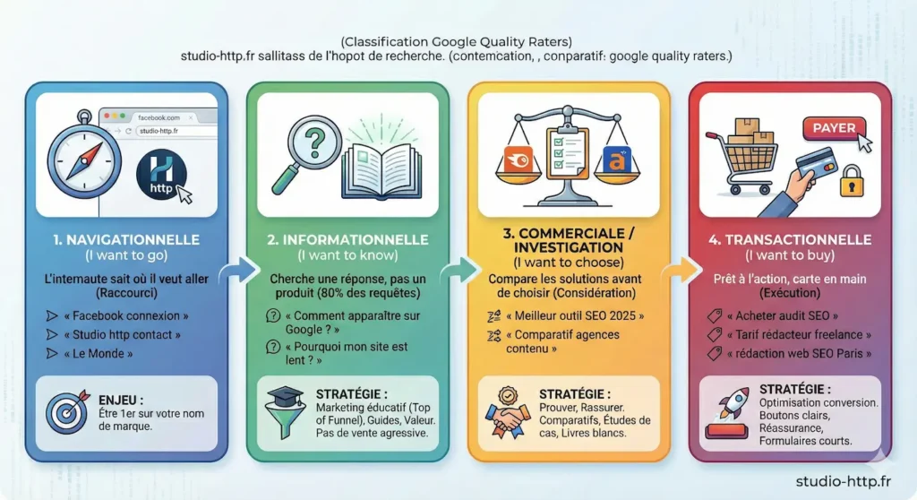 Les 4 différentes intentions de recherche SEO