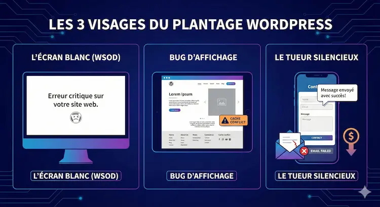 3 types de crash après mise à jour wordpress