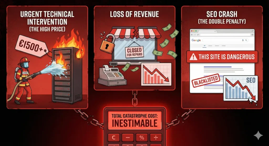 Le prix d'une maintenance wordpress bien moins cher que le nettoyage d'un piratage.