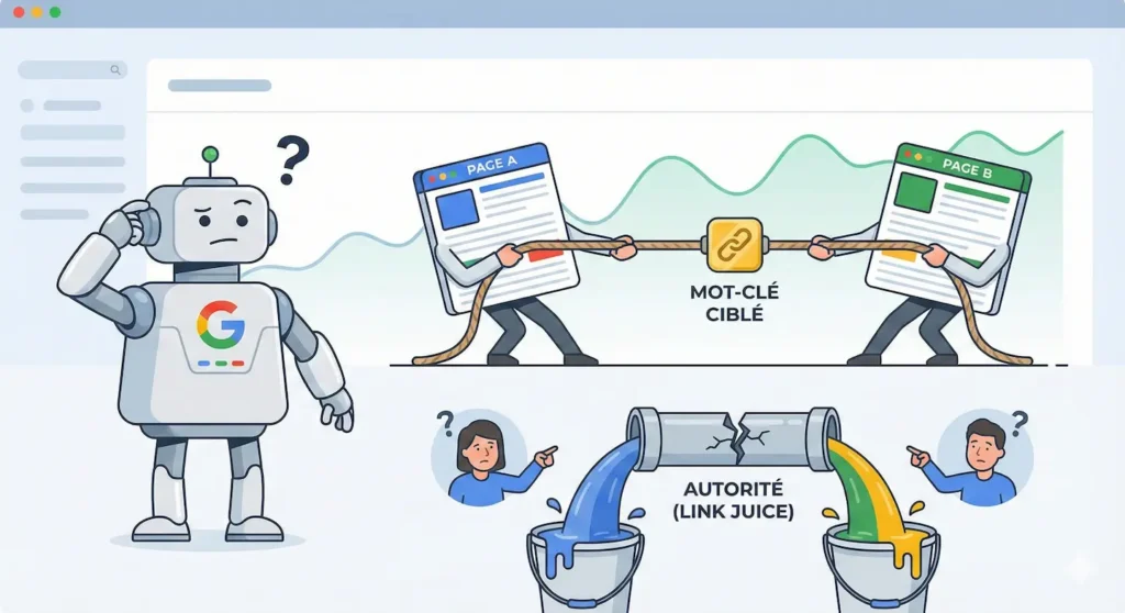 Diagnostiquer et corriger la cannibalisation de pages en SEO