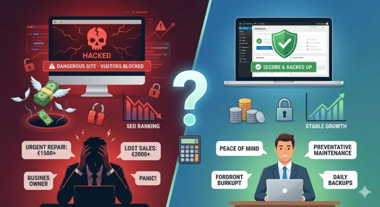 Wordpress : Côut réel piratage vs coût maintenance wordpress.
