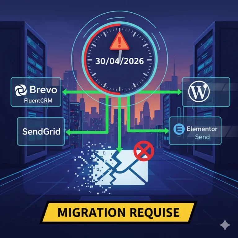 Elementor arrête le dévelopement de Elementor Send en avril 2026.